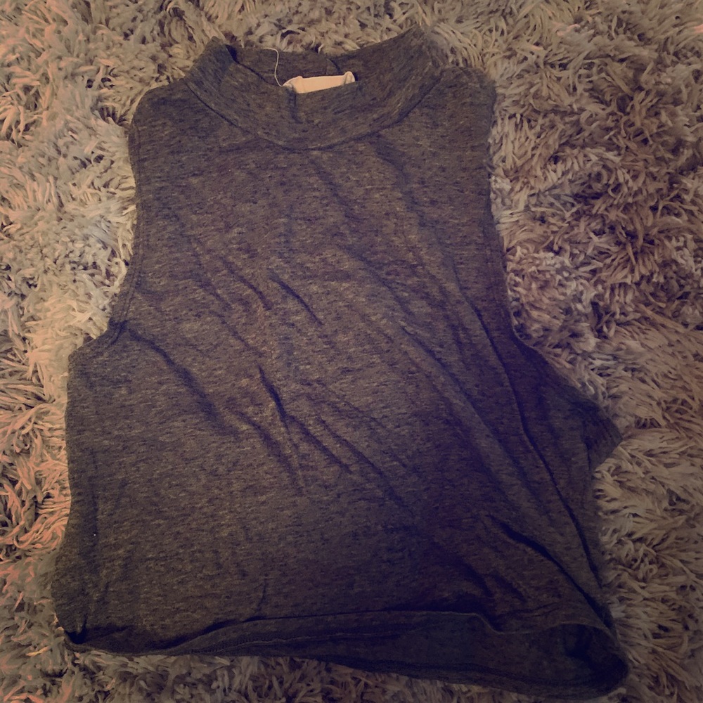 Army green crop top